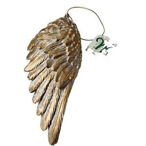 Midwest-CBK Angel Wing Christmas Ornament Gold Silver Metallic Resin Feather Tag